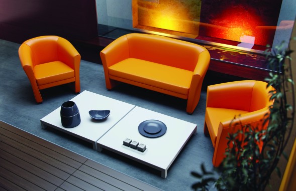 Диван для офиса трехместный Крон