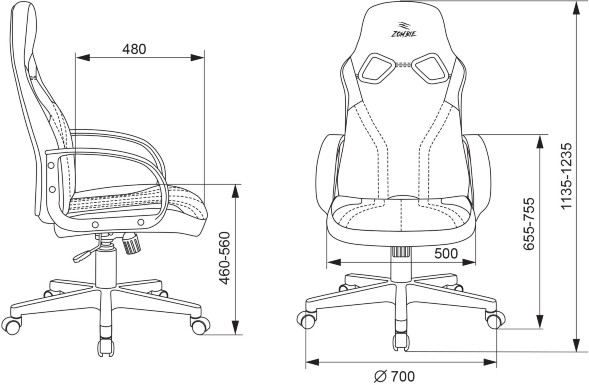 Кресло игровое Бюрократ ZOMBIE RUNNER белый/голубой