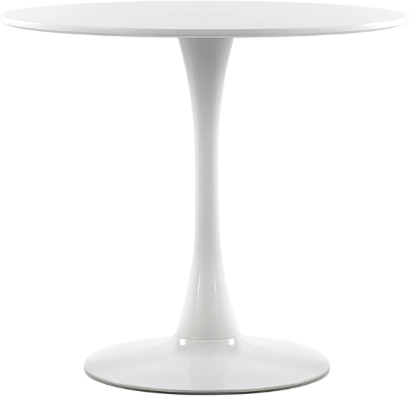 Стол Barneo T-3 Tulip style, MDF, H-75cm - круг диаметр 80см, RAL9003 белый, каркас RAL9003 белый