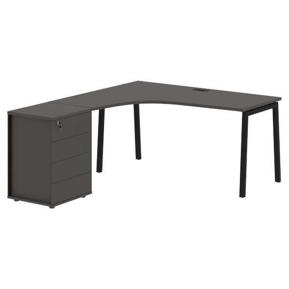 Стол эргономичный с тумбой ELCET 1518(L) 1560х1880х750 EDIS